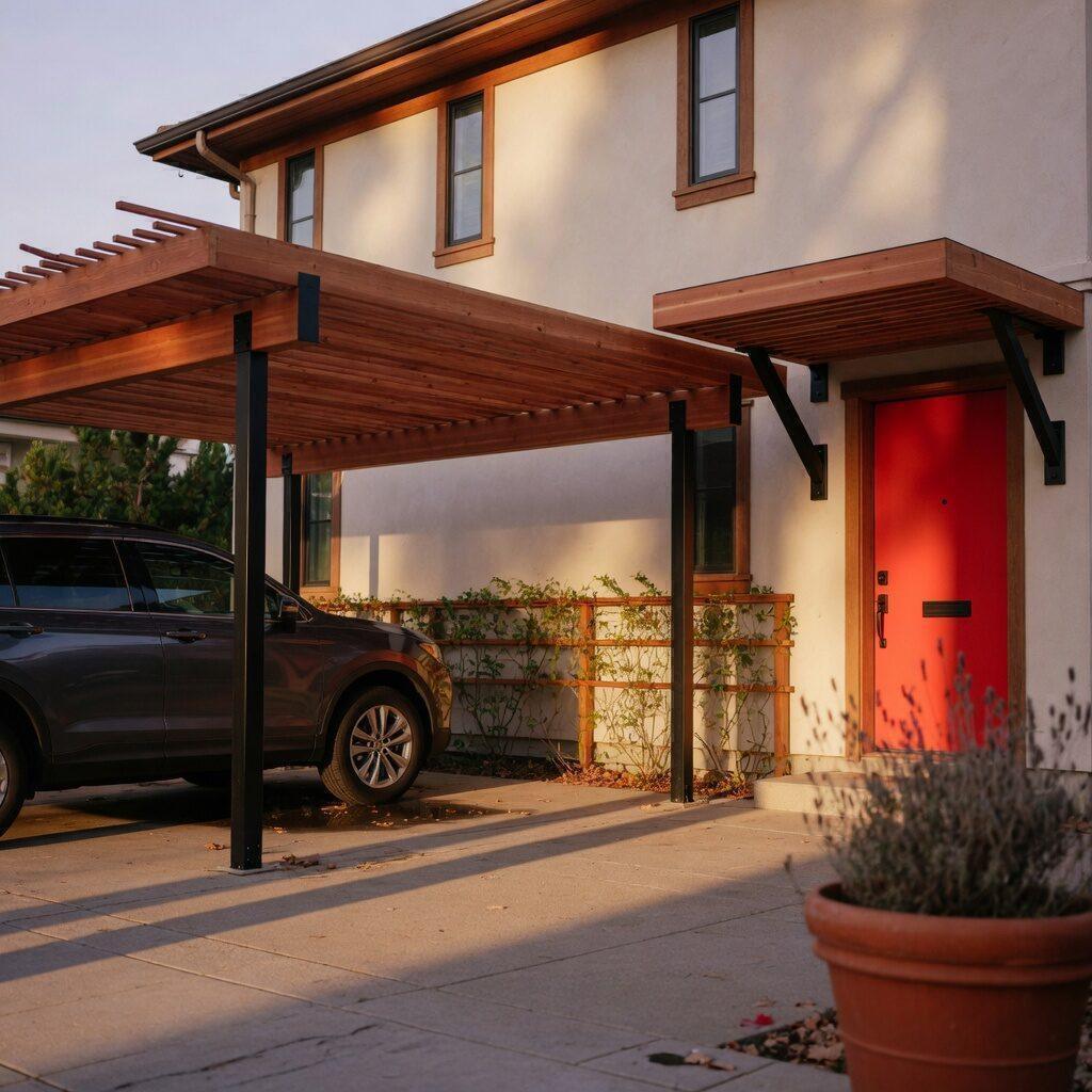Carports und Vordächer als Schutz für Hauseingang und Auto, Markisenhersteller.com