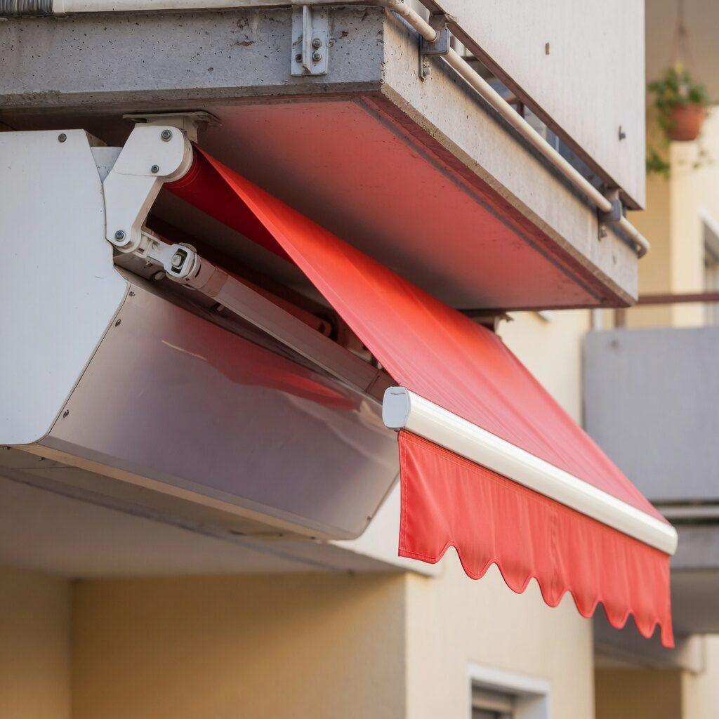 Kompakter Sonnenschutz mit geschlossener Kassette, Hülsenmarkisen am Balkon, Markisenhersteller.com